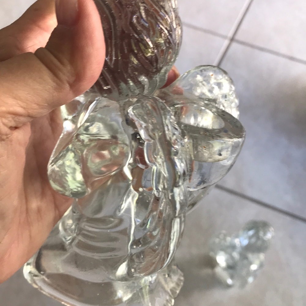 Pair of Clear Crystal  Angels  Candleholders - Picture 10 of 12